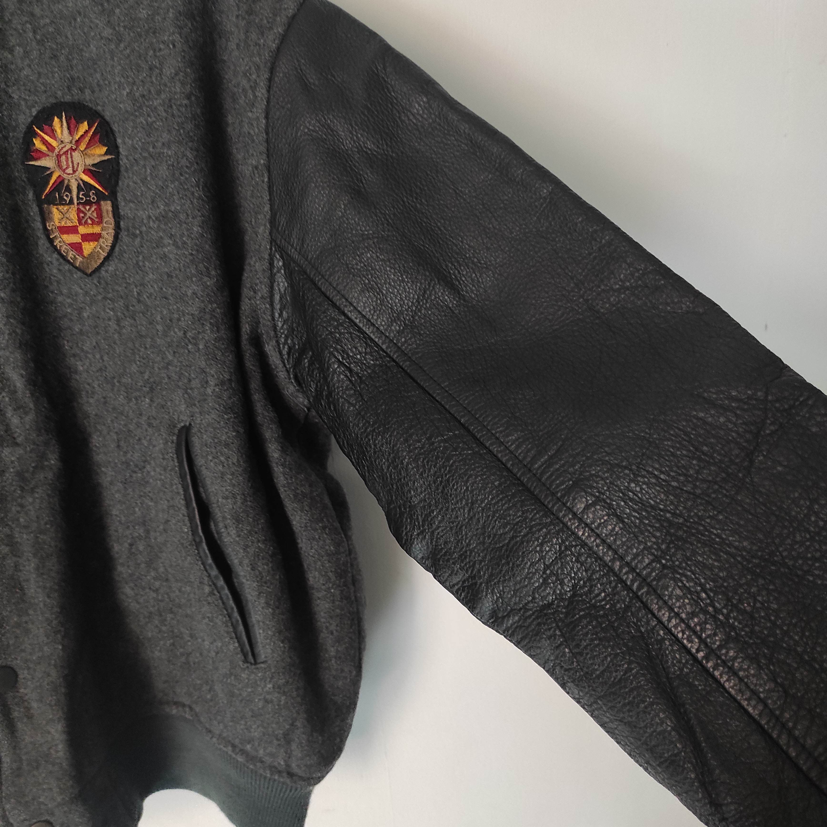 Japanese Brand Vintage Street Trad 1958 Varsity Leather Jacket Size US M / EU 48-50 / 2 - 10 Thumbnail