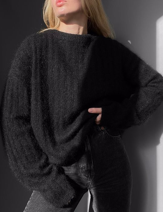 Acne Studios Acne Studios Black Ribbed Mohair Sweater DRAMATIC MOH