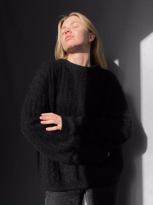 Acne Studios Acne Studios Black Ribbed Mohair Sweater DRAMATIC MOH