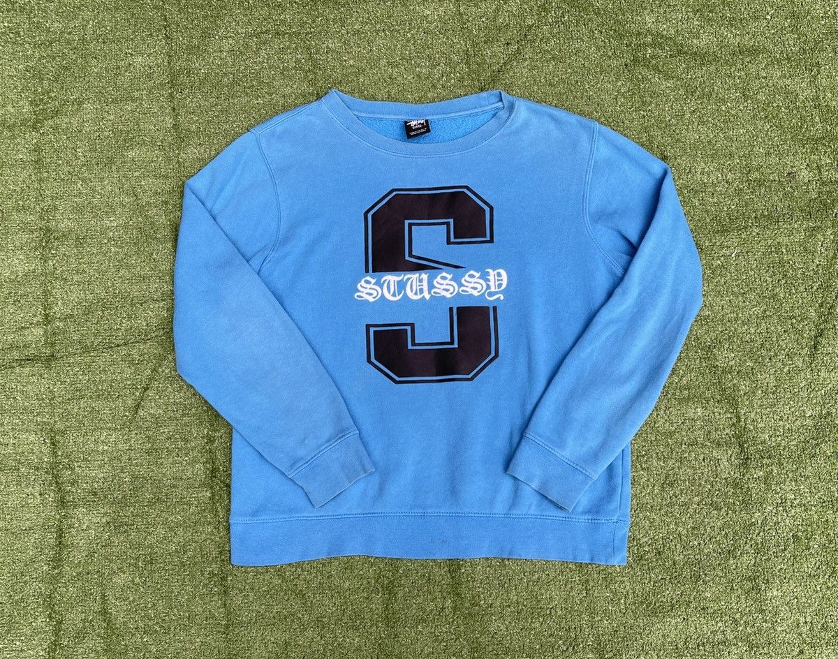 Stussy Stussy Y2K Carolina Blue embroidered crewneck Small Size US S / EU 44-46 / 1 - 1 Thumbnail