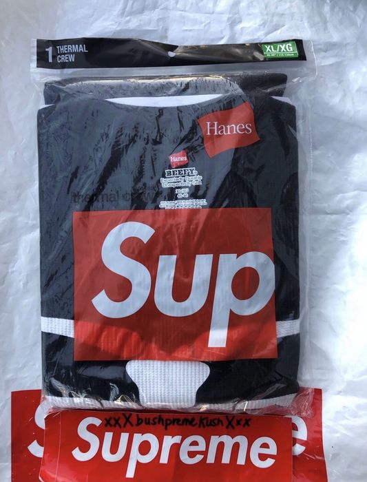 Supreme Supreme Hanes Bones Thermal Crew (Black) XL | Grailed