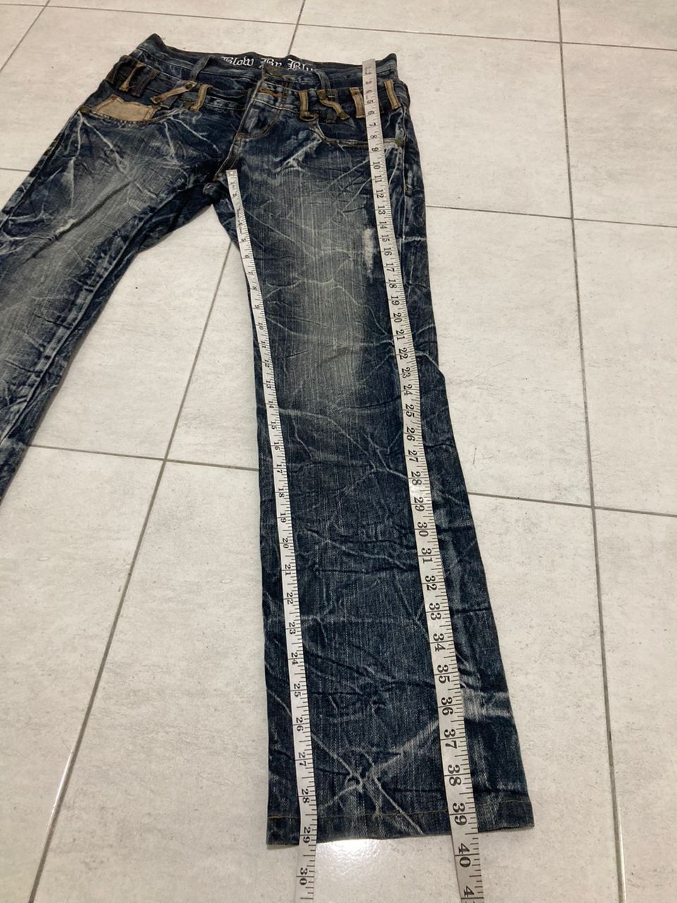 Hysteric Glamour × Japanese Brand RARE Skulls Double Waist Blow By Blue Distress Denim Size US 29 - 8 Thumbnail