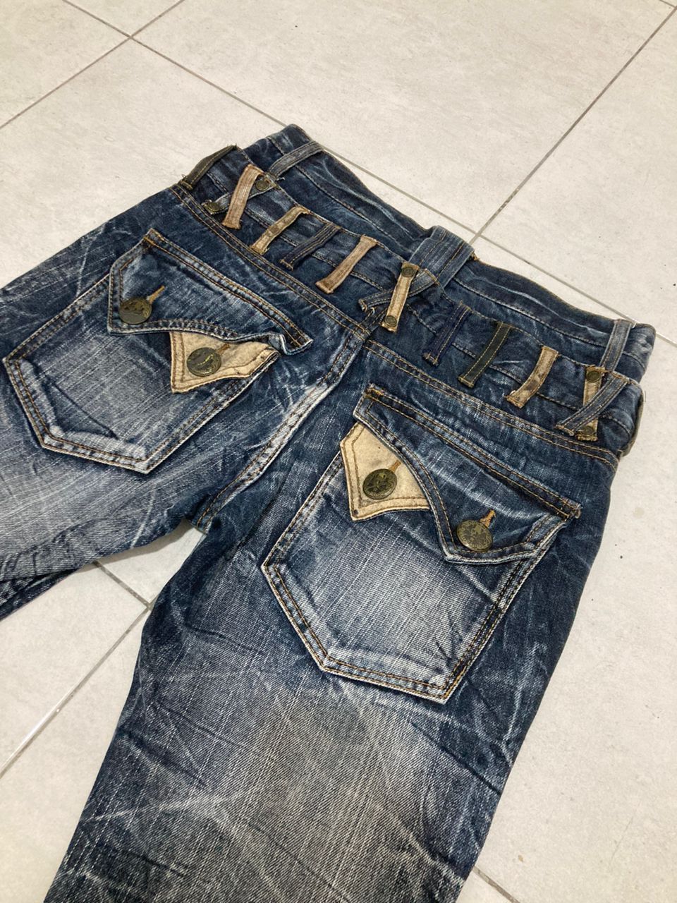 Hysteric Glamour × Japanese Brand RARE Skulls Double Waist Blow By Blue Distress Denim Size US 29 - 5 Thumbnail