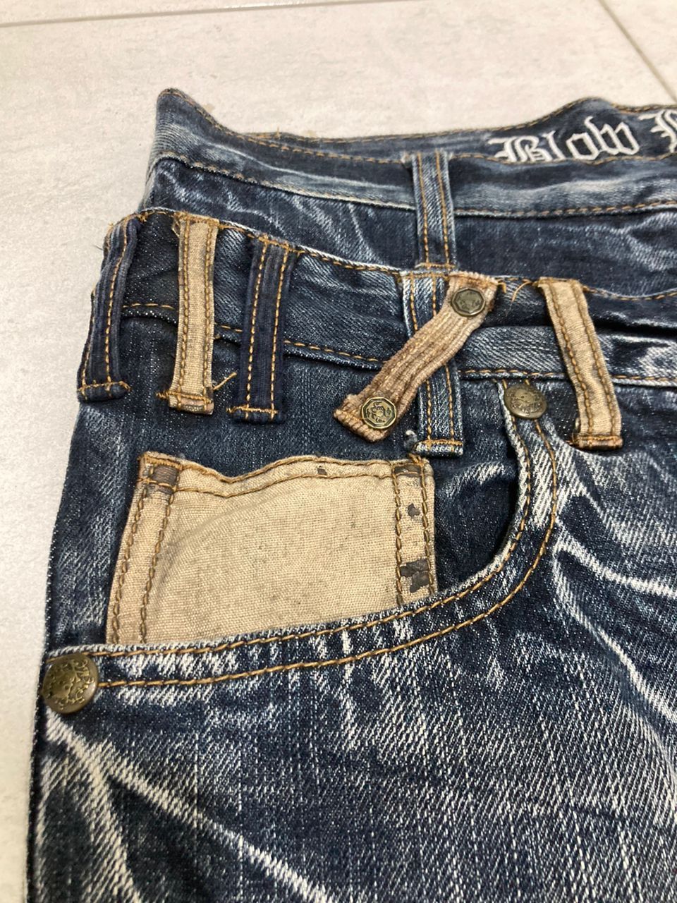 Hysteric Glamour × Japanese Brand RARE Skulls Double Waist Blow By Blue Distress Denim Size US 29 - 14 Thumbnail
