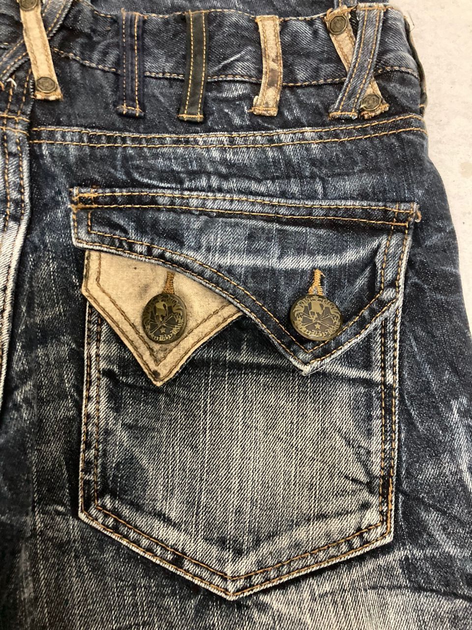 Hysteric Glamour × Japanese Brand RARE Skulls Double Waist Blow By Blue Distress Denim Size US 29 - 4 Thumbnail