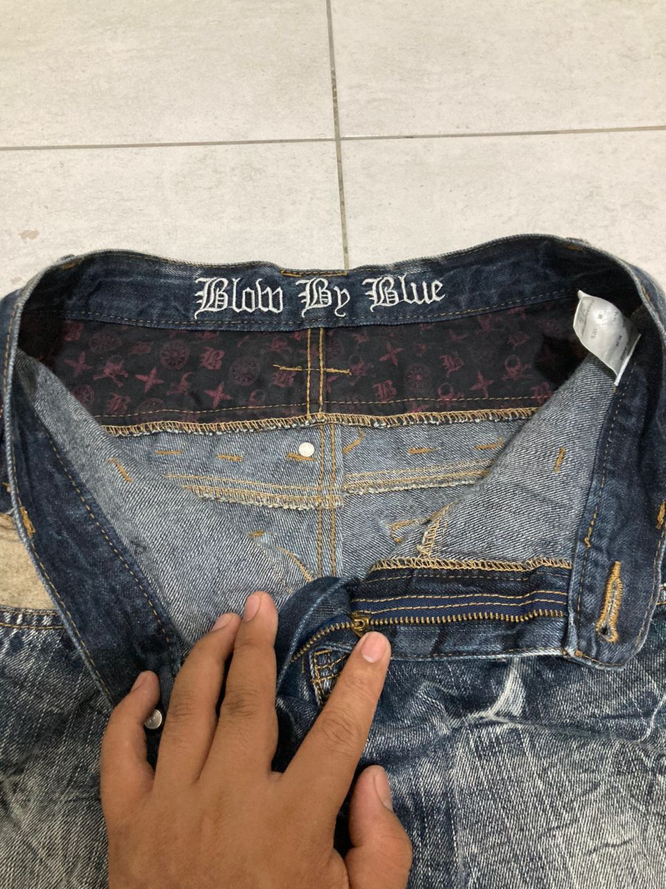 Hysteric Glamour × Japanese Brand RARE Skulls Double Waist Blow By Blue Distress Denim Size US 29 - 10 Thumbnail