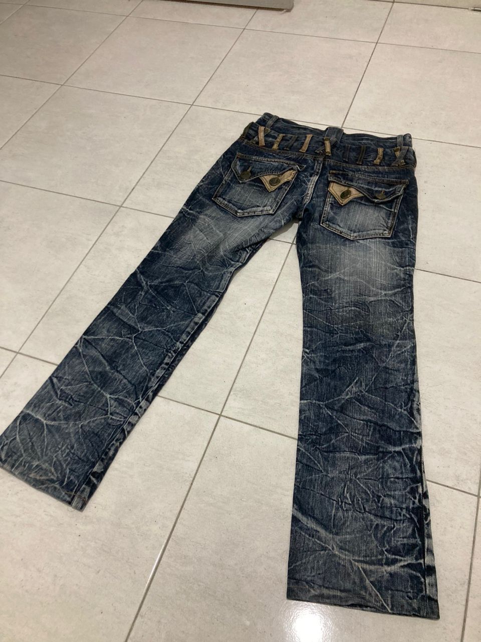 Hysteric Glamour × Japanese Brand RARE Skulls Double Waist Blow By Blue Distress Denim Size US 29 - 2 Thumbnail