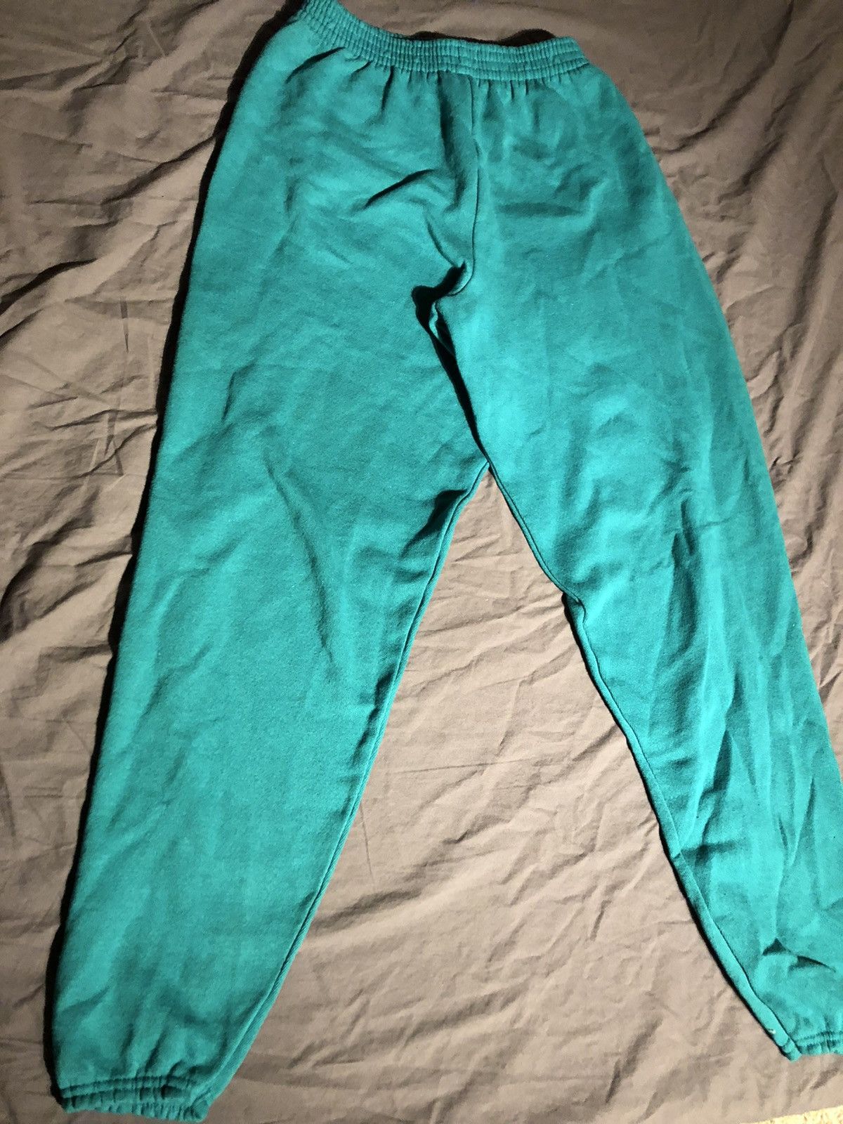 Sweat Tultex Vintage Années 90 XL Bleu Marine Brodé Hockey Délavé Déstressé