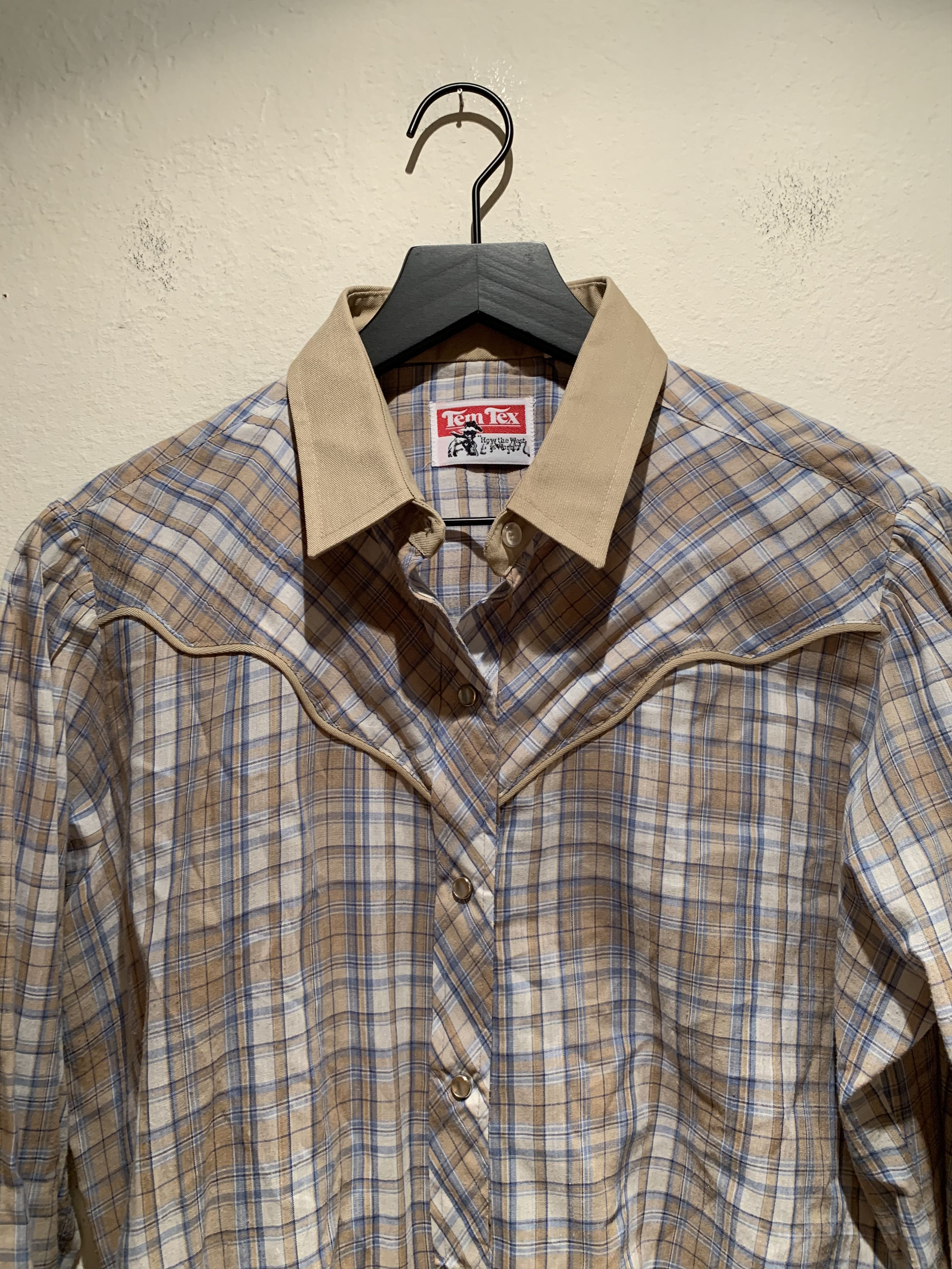 Vintage *RARE* Vintage Tem Tex USA-Made Western Plaid Button Shirt Size M / US 6-8 / IT 42-44 - 3 Thumbnail