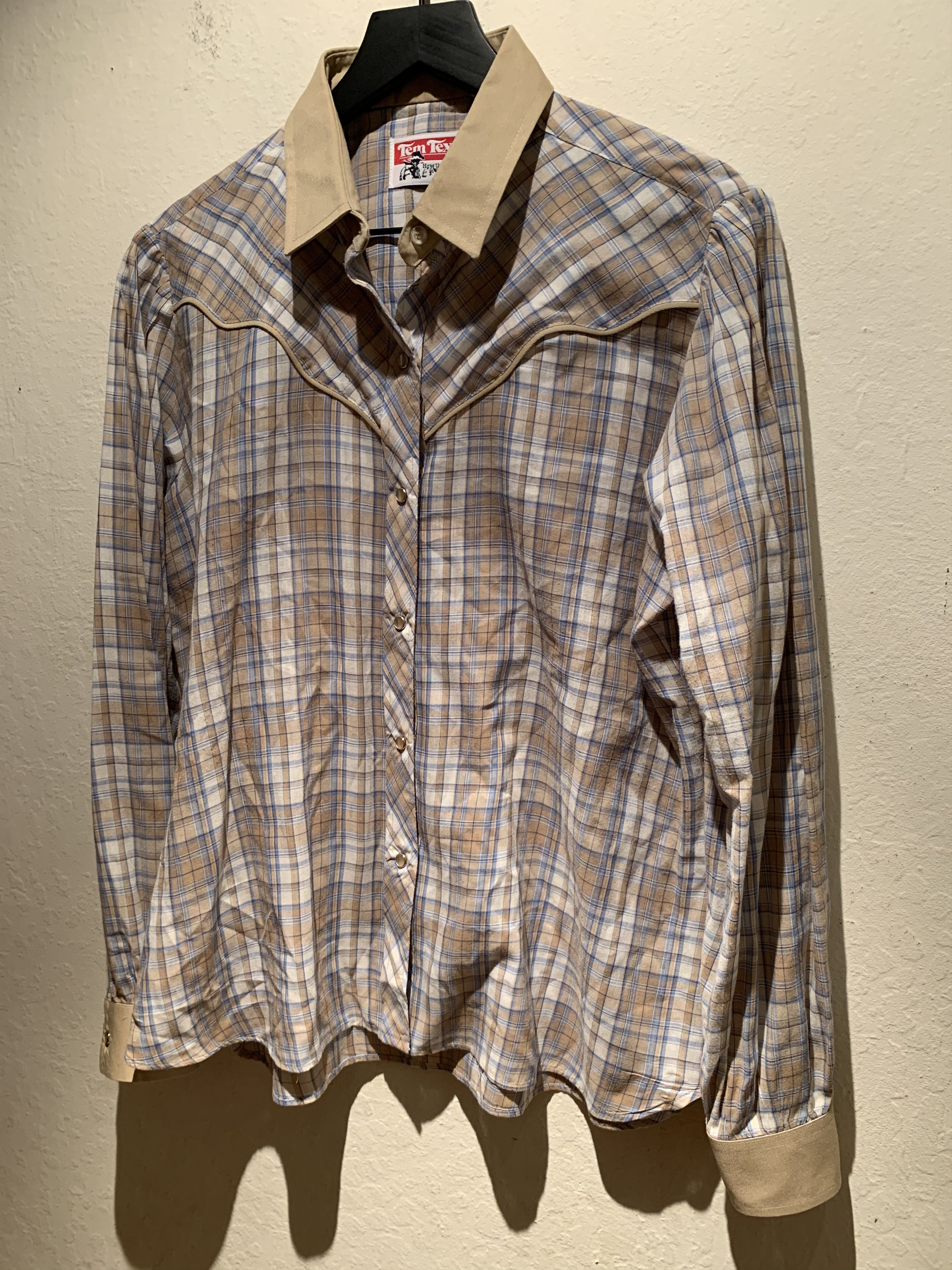 Vintage *RARE* Vintage Tem Tex USA-Made Western Plaid Button Shirt Size M / US 6-8 / IT 42-44 - 1 Thumbnail