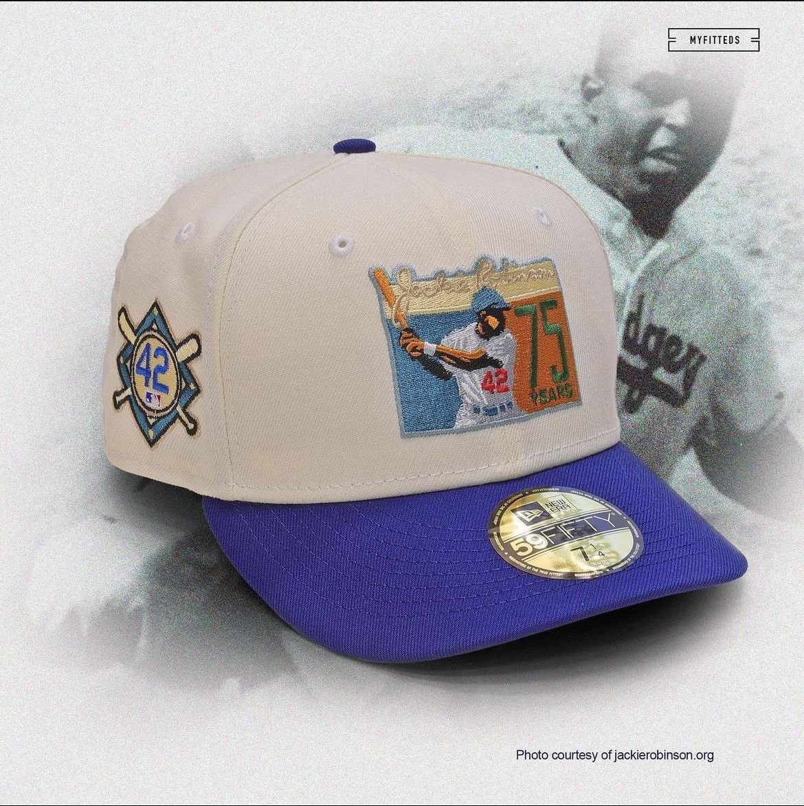 59FIFTY Brooklyn Dodgers Sky Blue/Green Jackie Robinson 75 Years Patch