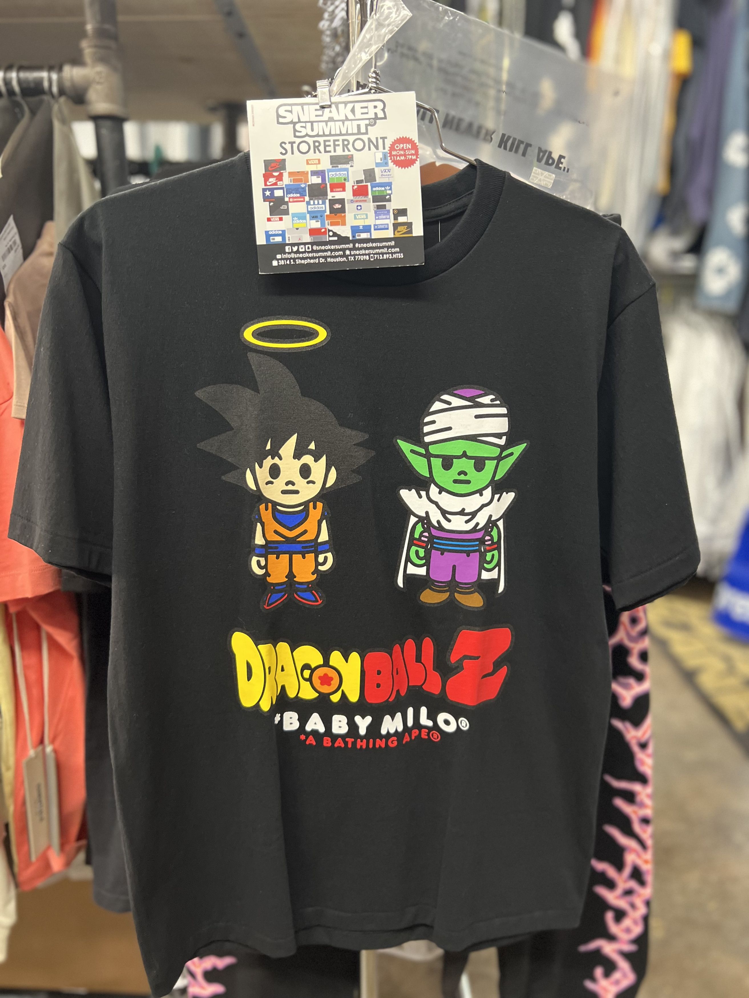 Bape Bape X Dragon Ball Z Son Goku & Piccolo Baby Milo Tee Black | Grailed