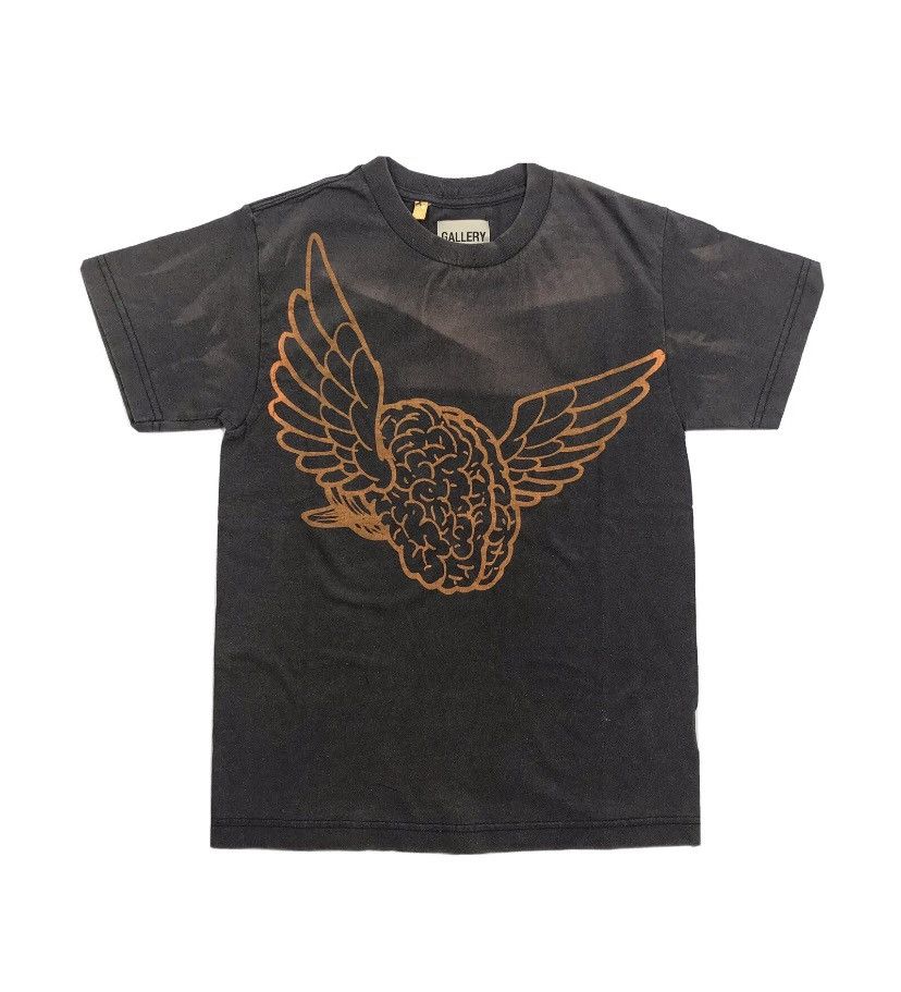 image of Gallery Dept. Flying Wings Print Washed Black T-Shirt, Men's (Size XS)