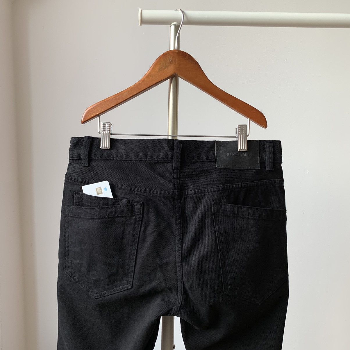 Image of Helmut Lang Double Pocket Coated Black Classic Demin, Men's (Size 30)