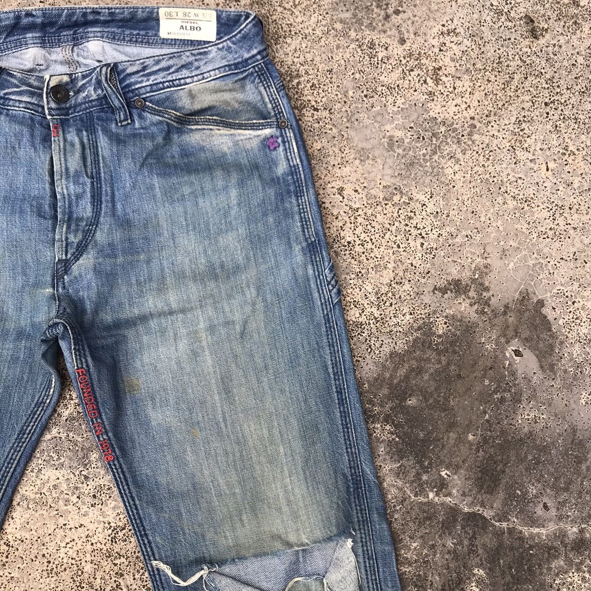 Diesel Vintage Diesel Albo Denim Distressed Blue Wash Jeans Size US 30 / EU 46 - 5 Thumbnail