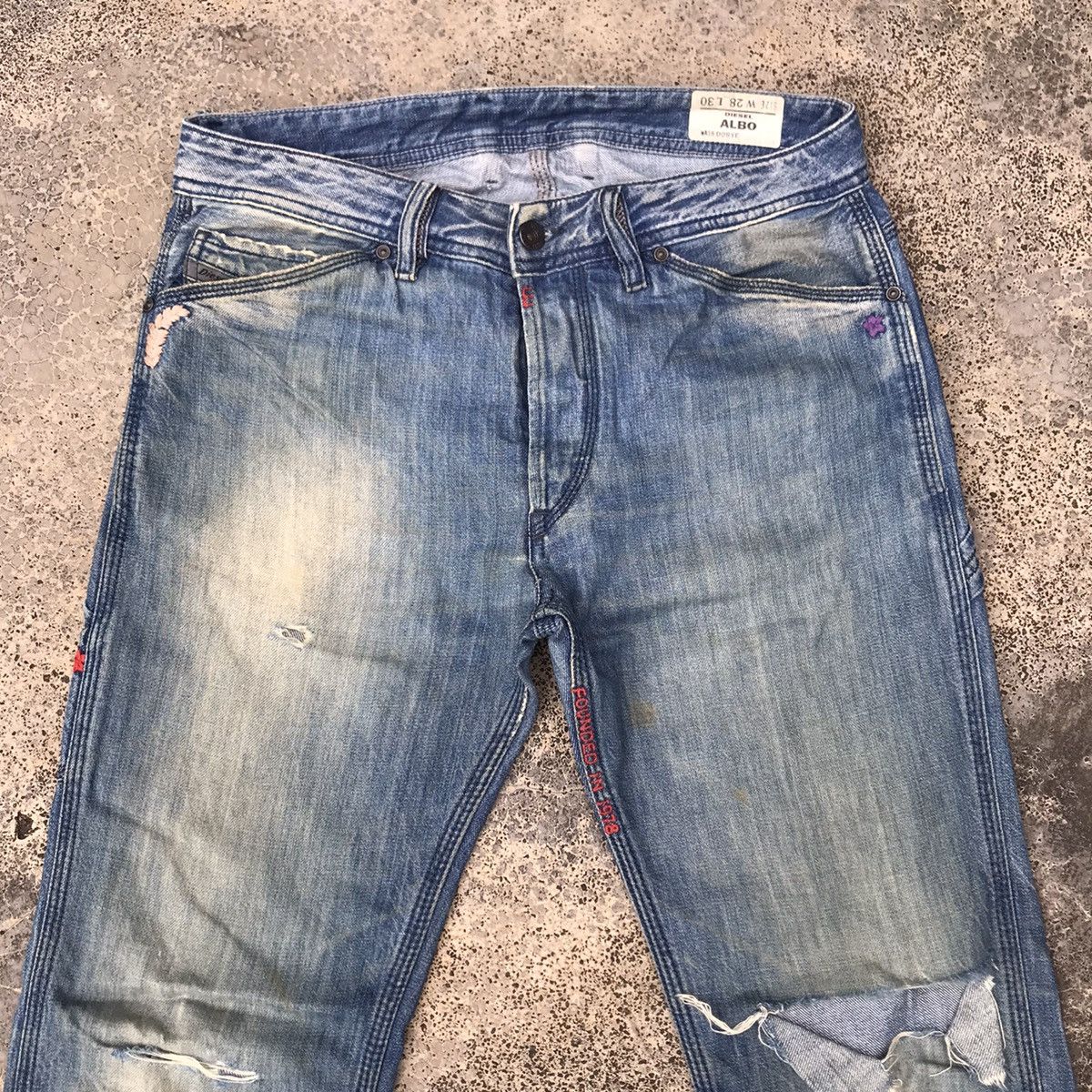 Diesel Vintage Diesel Albo Denim Distressed Blue Wash Jeans Size US 30 / EU 46 - 2 Thumbnail