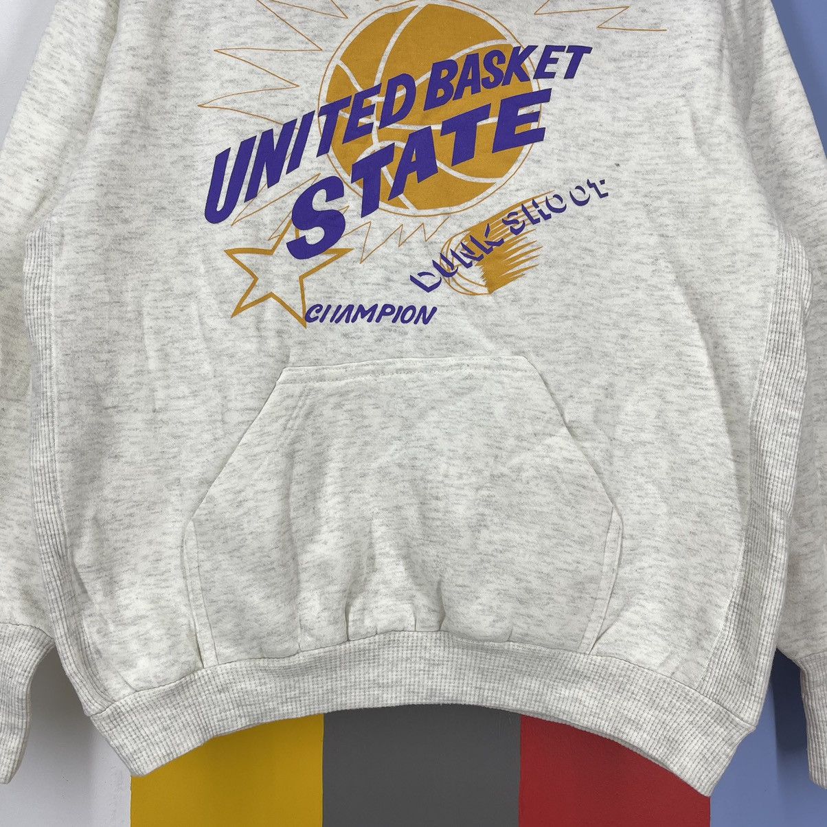 NBA 90s Vintage UNITED BASKET STATE Hoodie Pullover #1134/AN Size US M / EU 48-50 / 2 - 4 Thumbnail
