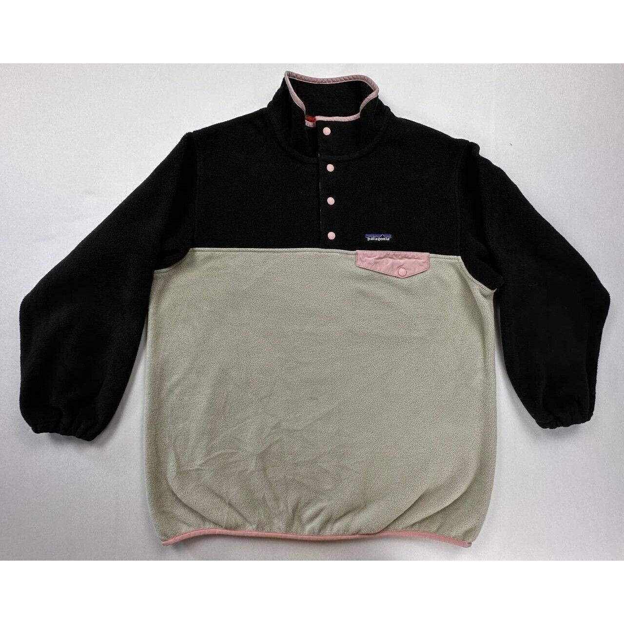 Vintage Patagonia Synchilla Snap-T Pullover White Pink