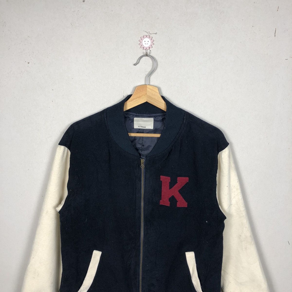 Japanese Brand Luxury Olive des Olive Wool Varsity Jacket Size US M / EU 48-50 / 2 - 4 Thumbnail