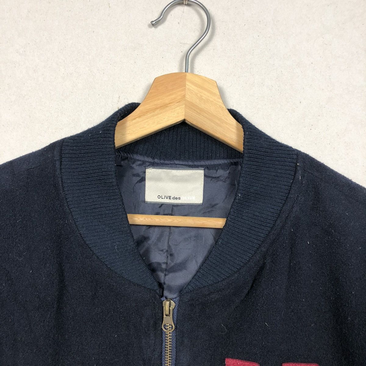 Japanese Brand Luxury Olive des Olive Wool Varsity Jacket Size US M / EU 48-50 / 2 - 6 Thumbnail