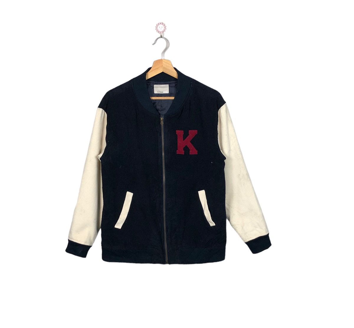Japanese Brand Luxury Olive des Olive Wool Varsity Jacket Size US M / EU 48-50 / 2 - 1 Thumbnail