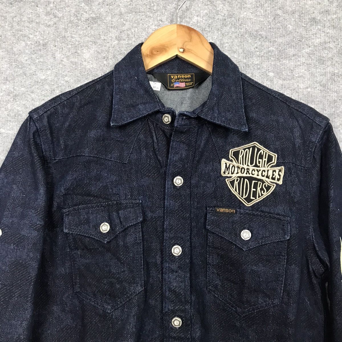 Indian Motorcycle × Vanson Leathers VANSON LEATHER EMBROIDERY ROUGH RIDERS MOTORCYCLE SHIRT Size US M / EU 48-50 / 2 - 5 Thumbnail