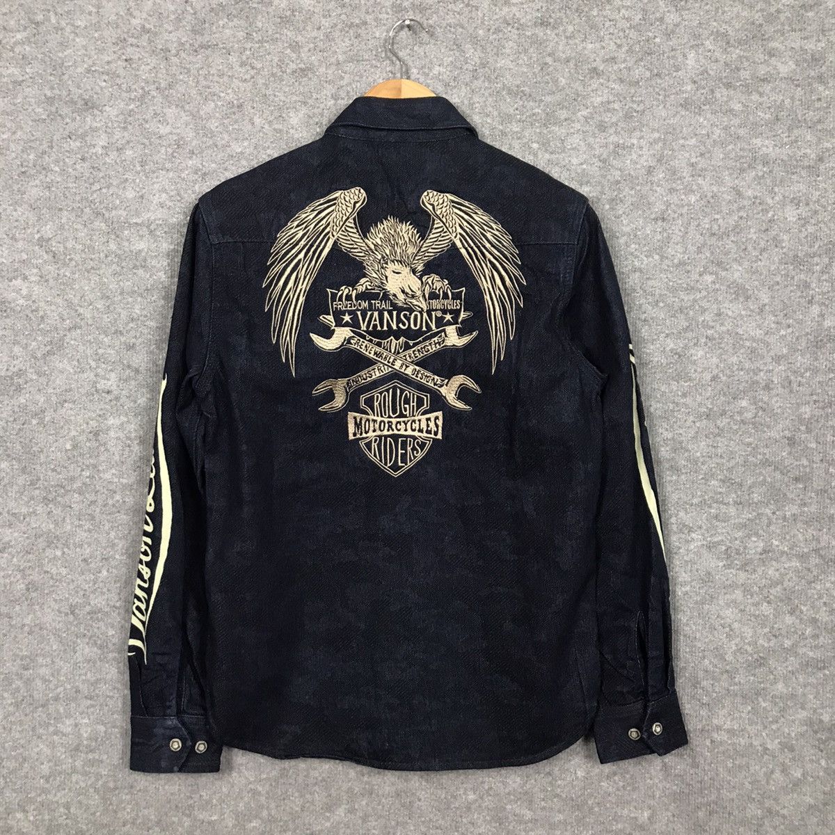 Indian Motorcycle × Vanson Leathers VANSON LEATHER EMBROIDERY ROUGH RIDERS MOTORCYCLE SHIRT Size US M / EU 48-50 / 2 - 2 Thumbnail