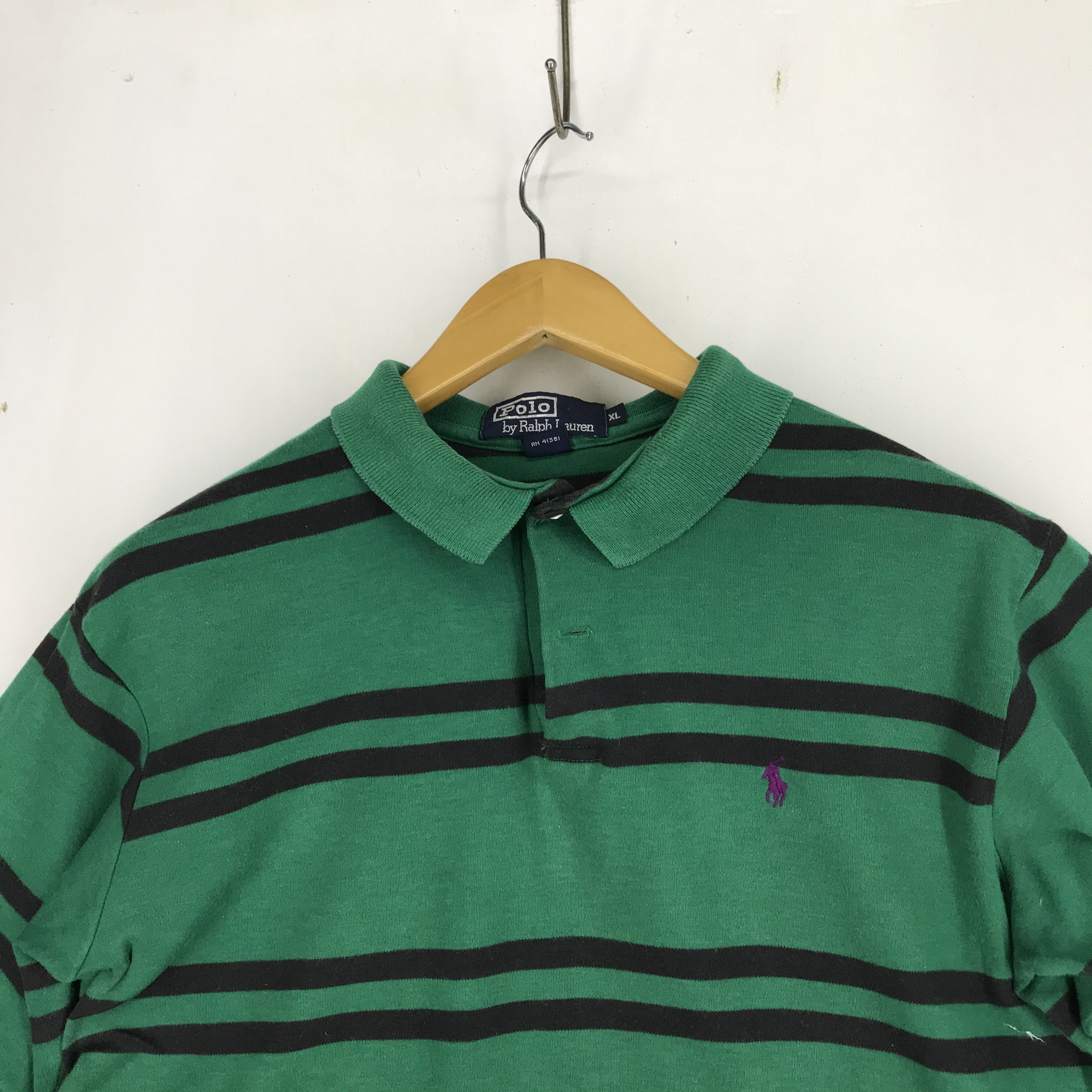Polo Ralph Lauren 90s Vintage POLO RALPH LAUREN Stripe Polo T Shirt #2321-80 Size US L / EU 52-54 / 3 - 2 Thumbnail