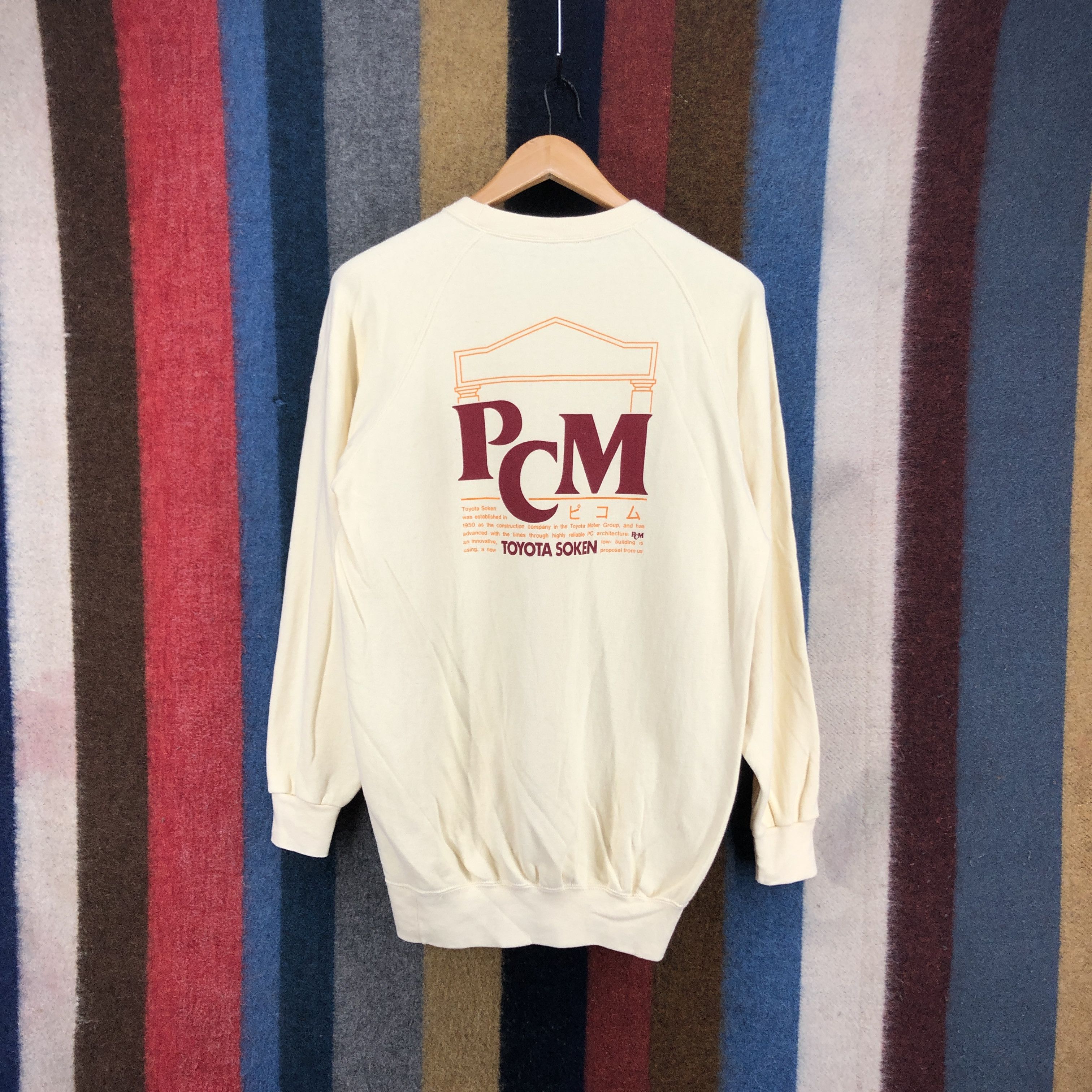 Japanese Brand 90s Vintage PCM TOYOTA SOKEN Crew Neck Sweatshirt #2800-102 Size US M / EU 48-50 / 2 - 1 Thumbnail