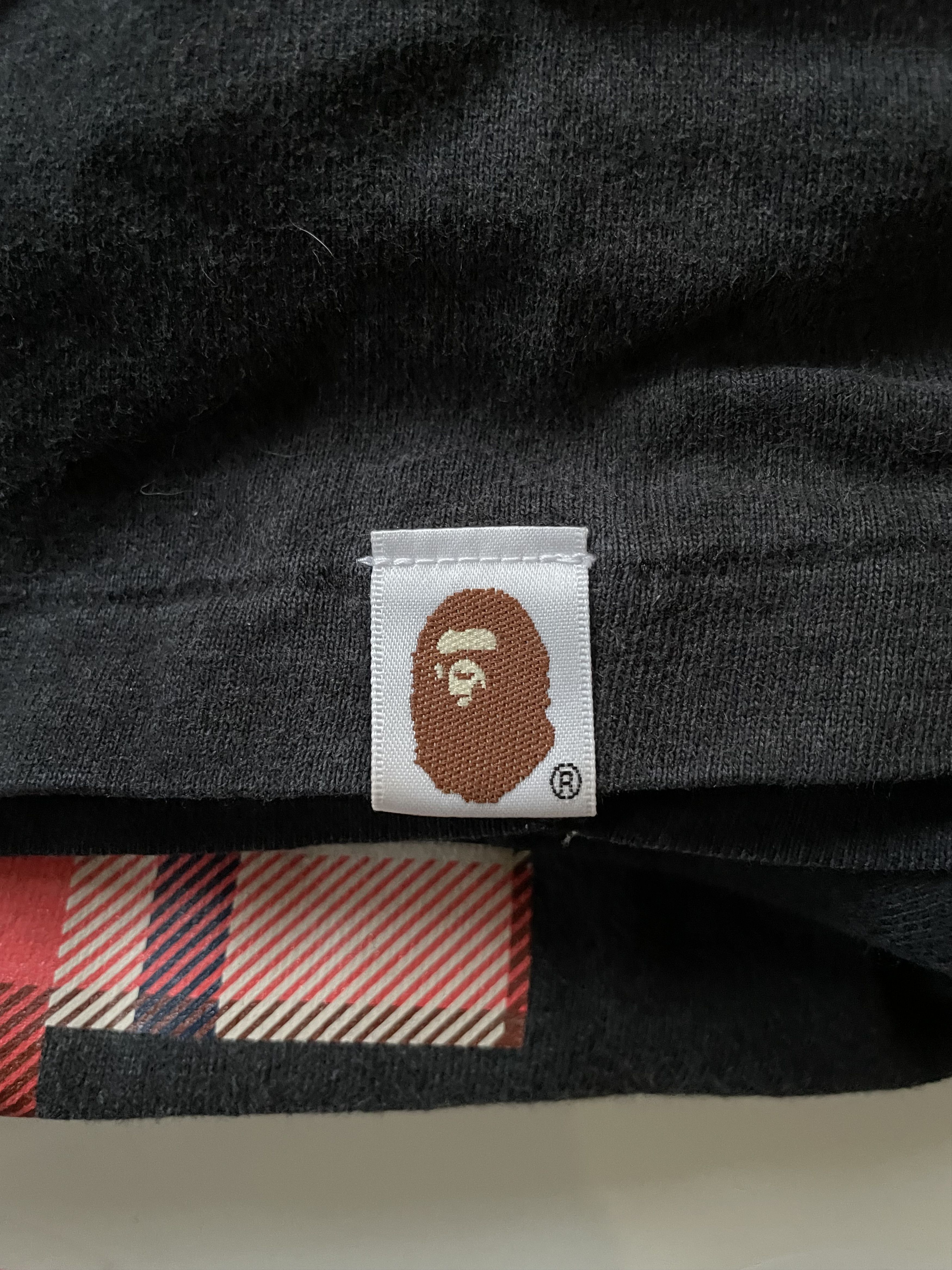 BAPE Ape Shall Never Kill Ape Tartan T-shirt Black