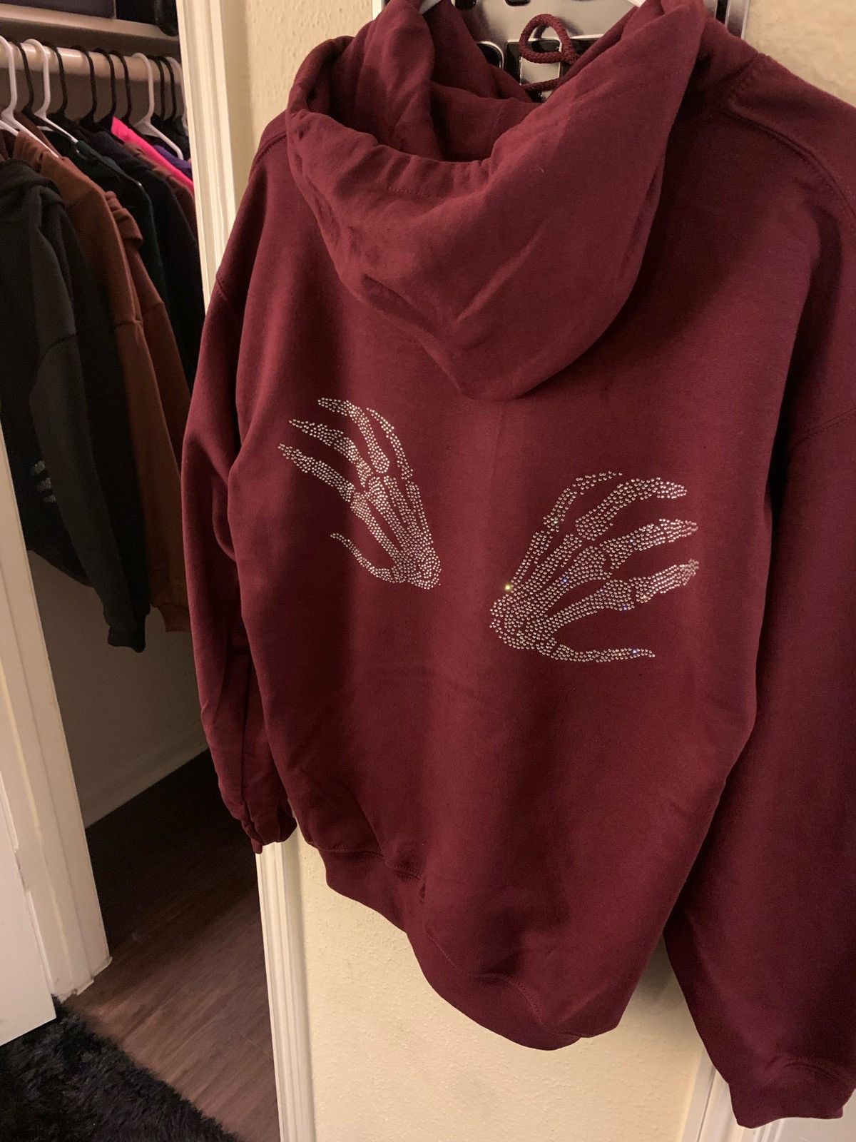 Japanese Brand Rhinestones Skeleton Hoodie Size US L / EU 52-54 / 3 - 1 Thumbnail