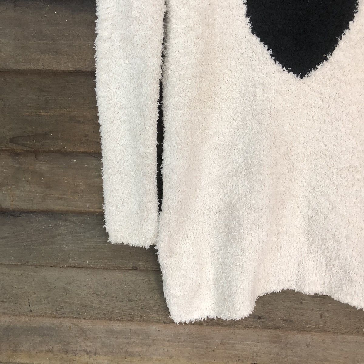 DLS Miia love White Shag Shaggy Fur Mohair Knitwear #BB578