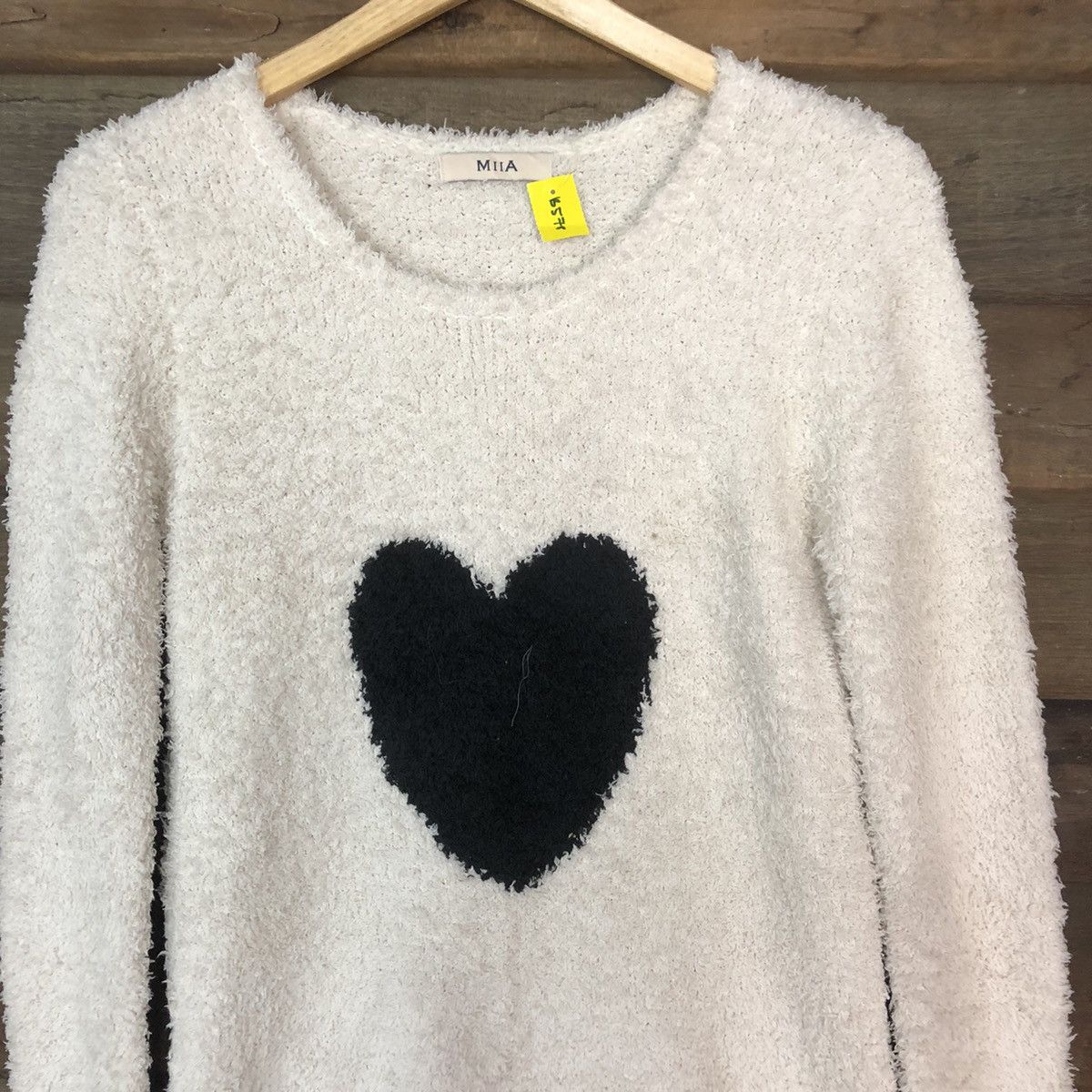DLS Miia love White Shag Shaggy Fur Mohair Knitwear #BB578