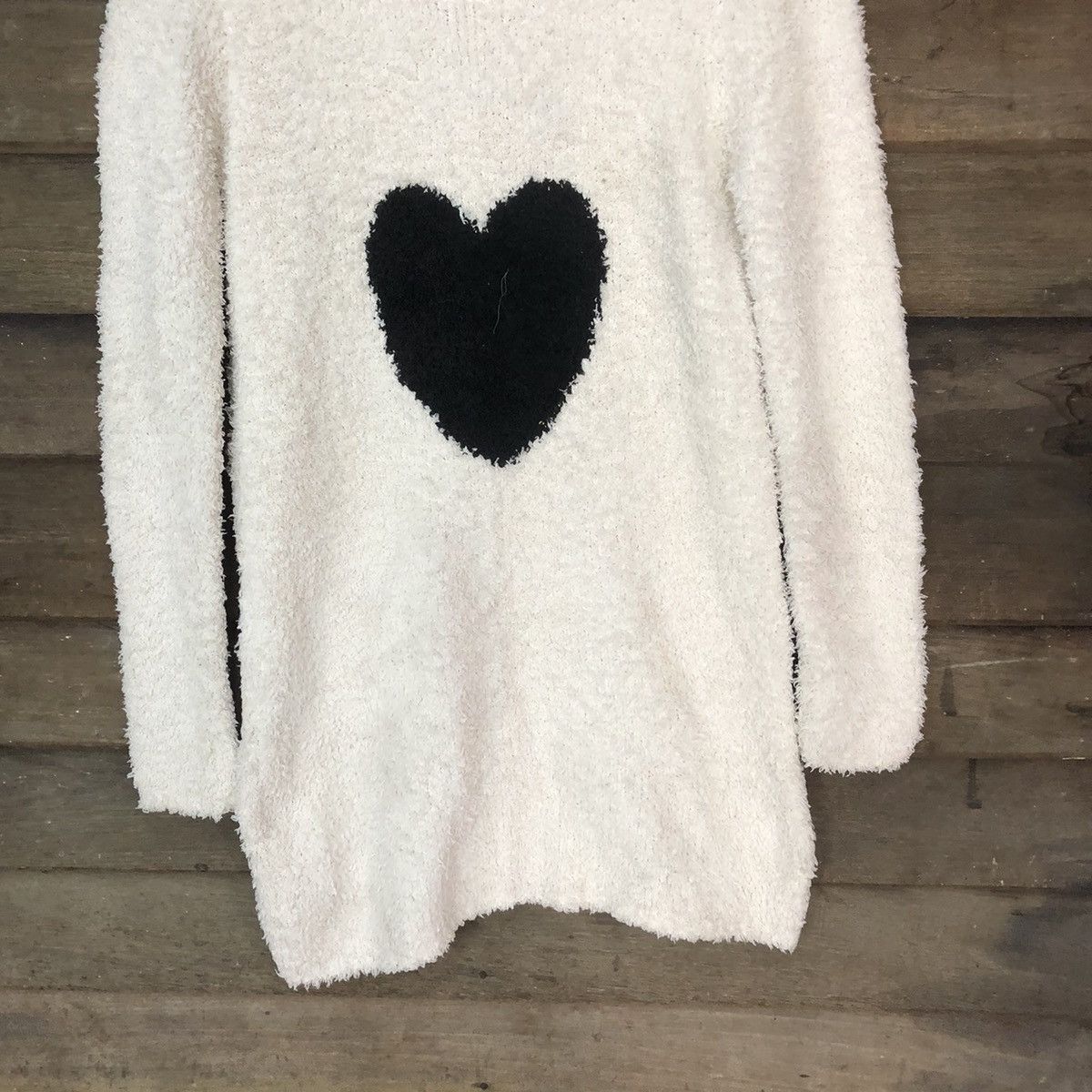 DLS Miia love White Shag Shaggy Fur Mohair Knitwear #BB578