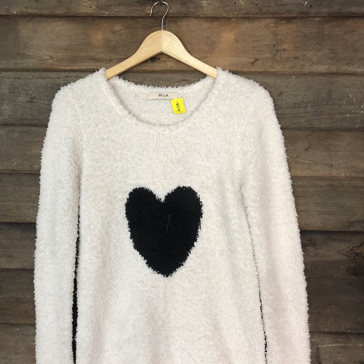 DLS Miia love White Shag Shaggy Fur Mohair Knitwear #BB578