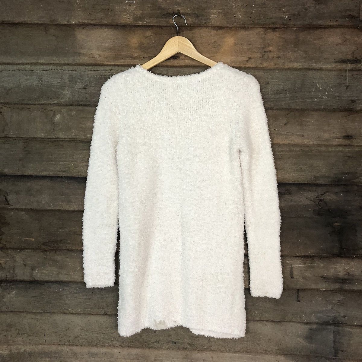 DLS Miia love White Shag Shaggy Fur Mohair Knitwear #BB578