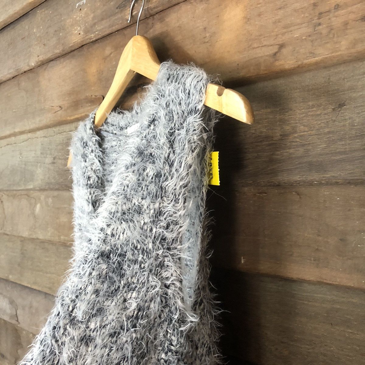 Japanese Brand DLS Gu grey Shag Shaggy Fur Mohair cardigan Knitwear #BB581 Size M / US 6-8 / IT 42-44 - 5 Thumbnail