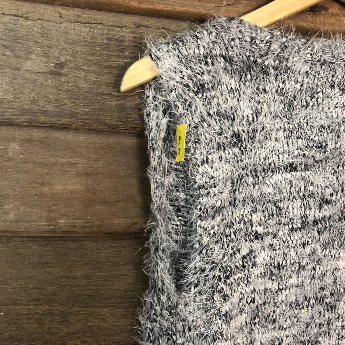 Japanese Brand DLS Gu grey Shag Shaggy Fur Mohair cardigan Knitwear #BB581 Size M / US 6-8 / IT 42-44 - 10 Thumbnail