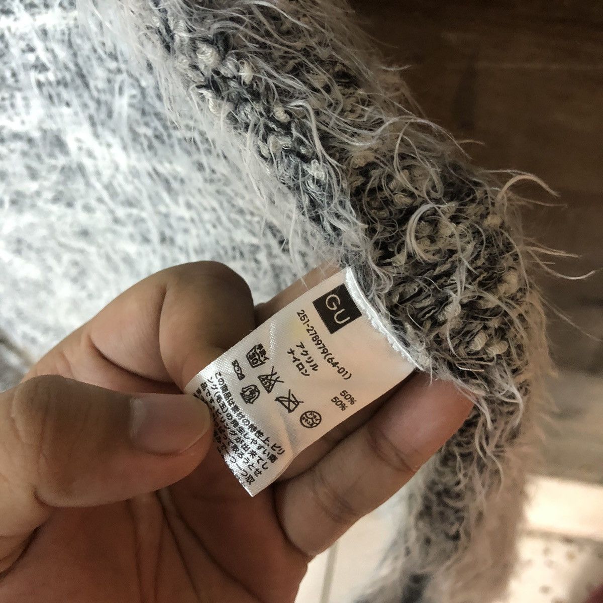 Japanese Brand DLS Gu grey Shag Shaggy Fur Mohair cardigan Knitwear #BB581 Size M / US 6-8 / IT 42-44 - 7 Thumbnail