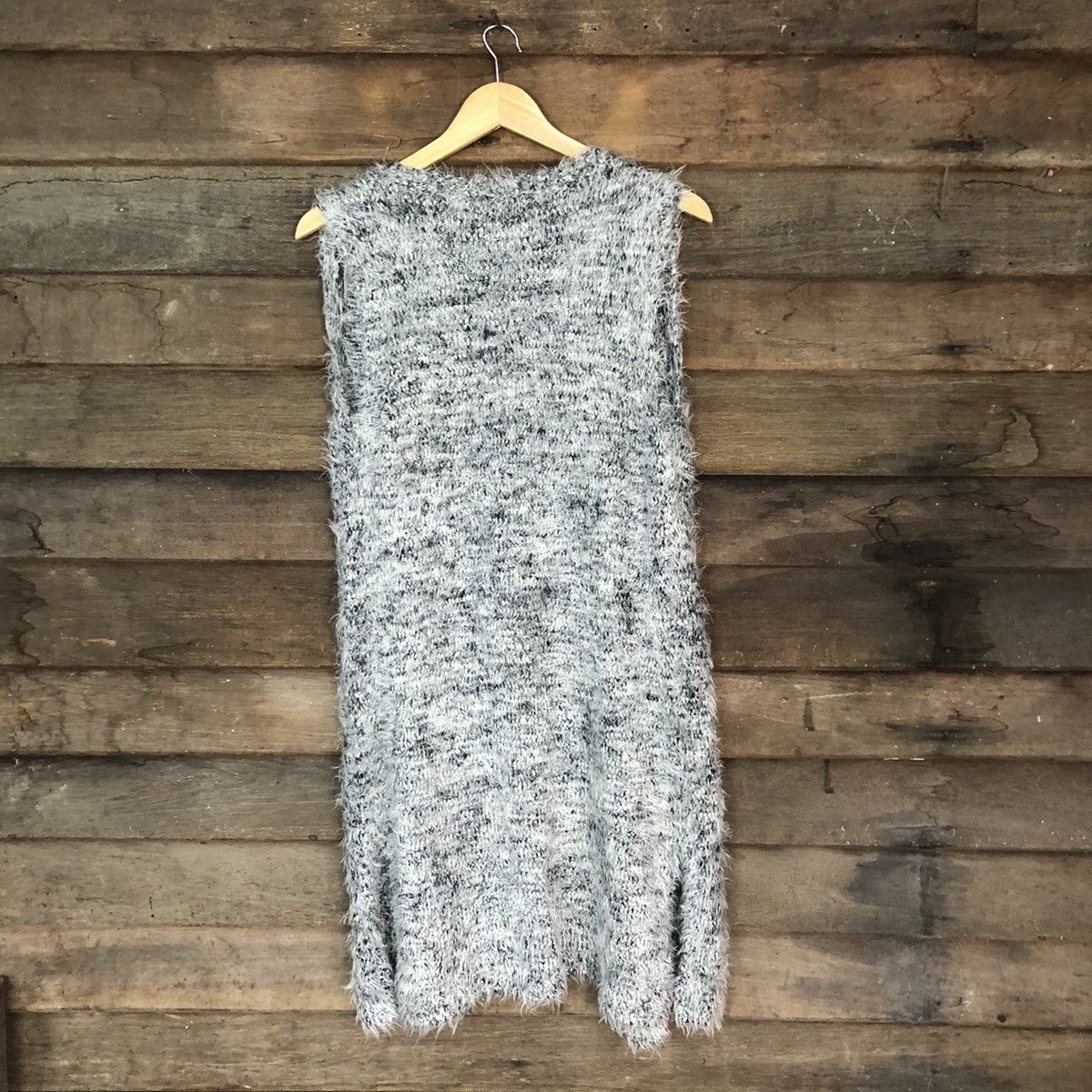 Japanese Brand DLS Gu grey Shag Shaggy Fur Mohair cardigan Knitwear #BB581 Size M / US 6-8 / IT 42-44 - 11 Thumbnail