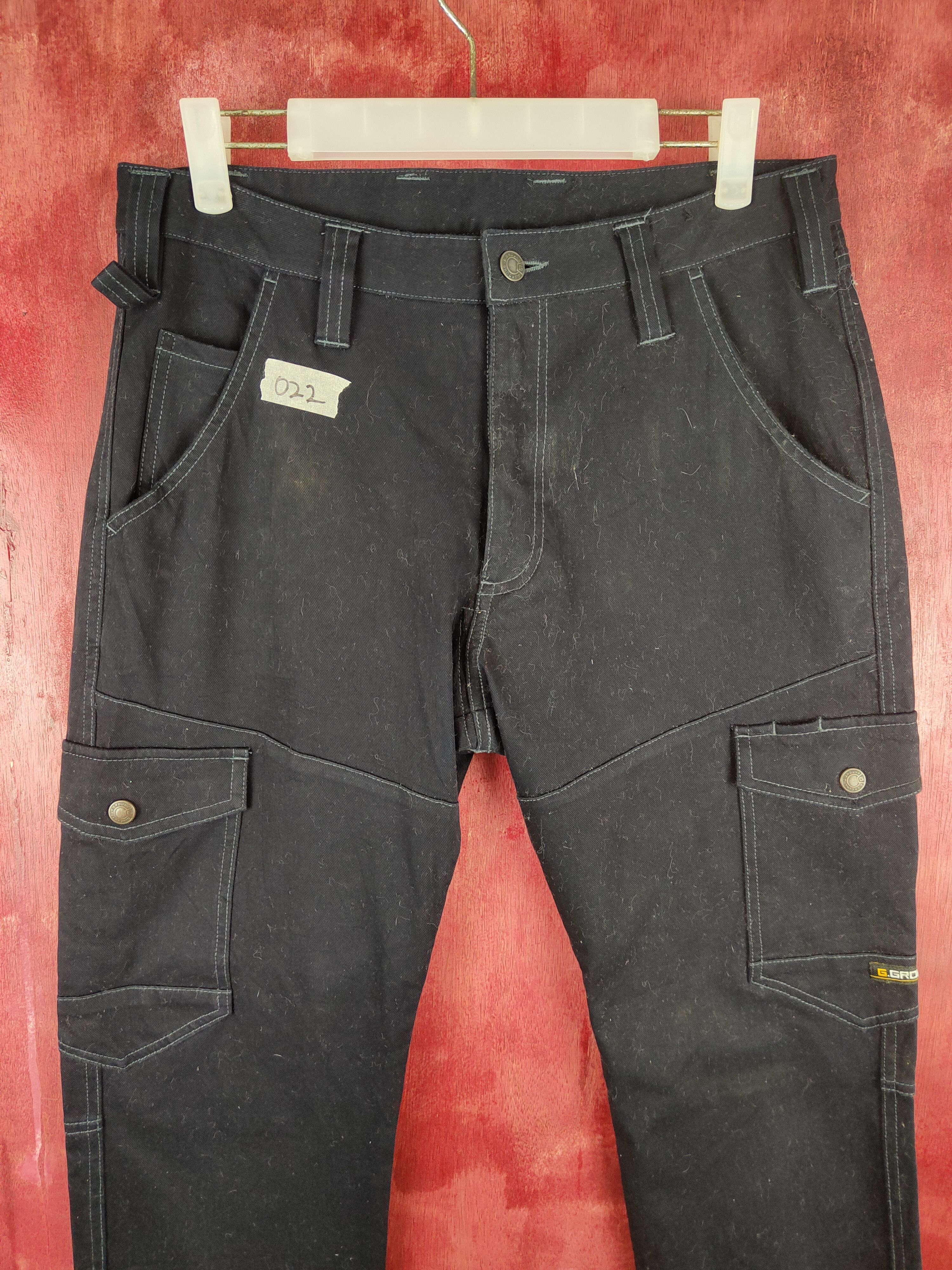 Japanese Brand G.Ground Dark Blue Multi Pocket Tactical Cargo Pants #S698 Size US 32 / EU 48 - 2 Thumbnail