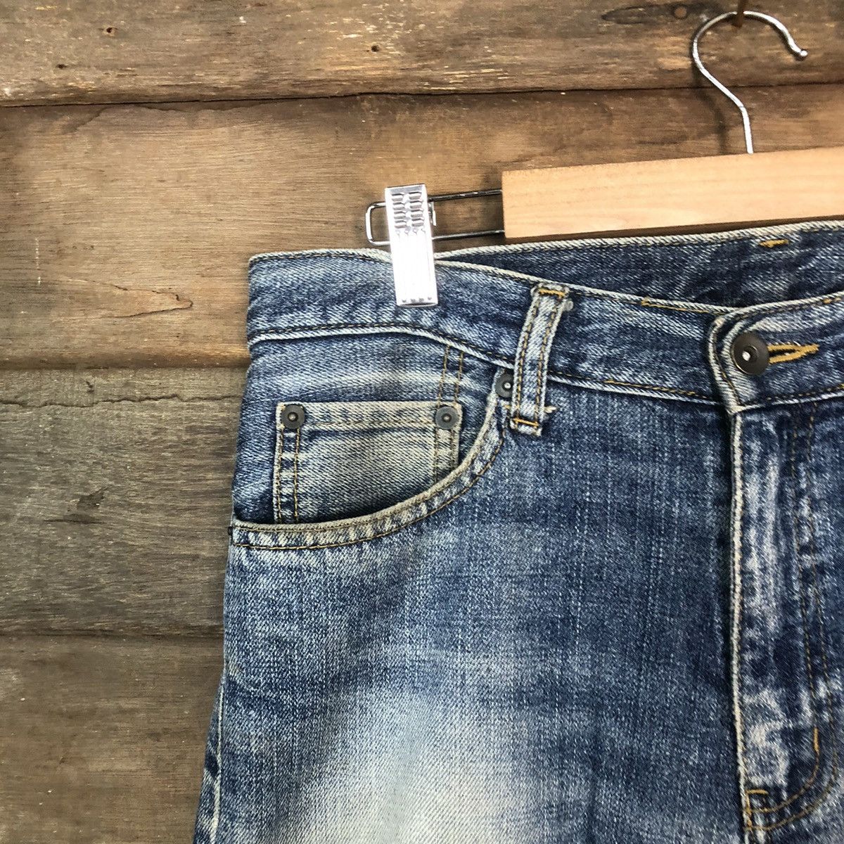 Uniqlo DLS Uniqlo Blue Distressed Denim Pants #BB547 Size US 31 - 4 Thumbnail