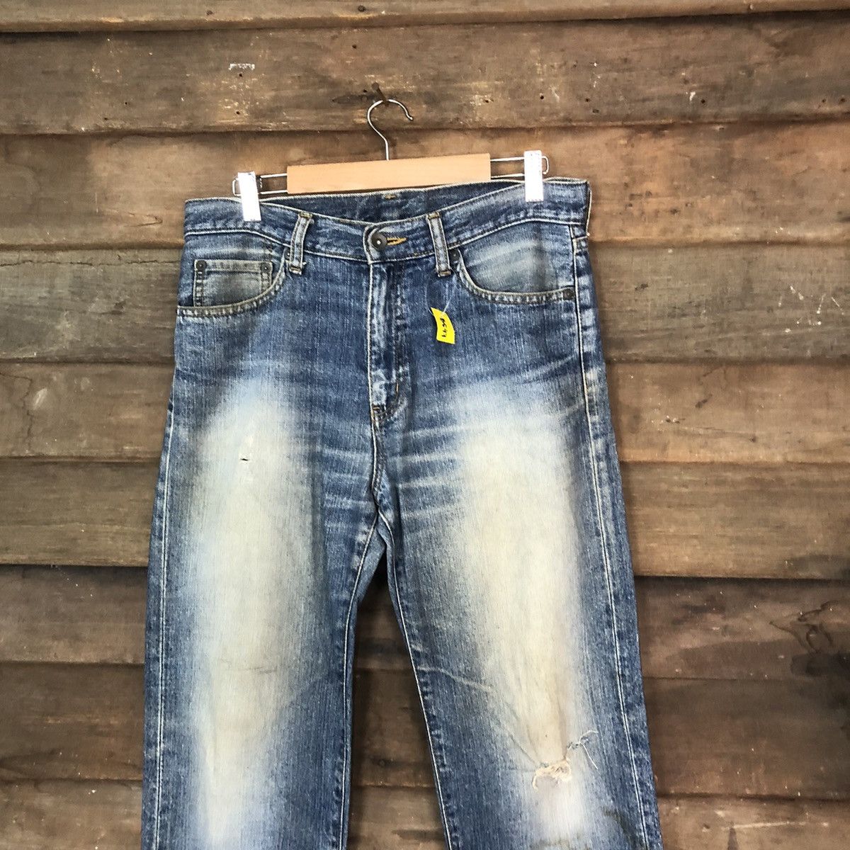 Uniqlo DLS Uniqlo Blue Distressed Denim Pants #BB547 Size US 31 - 2 Thumbnail