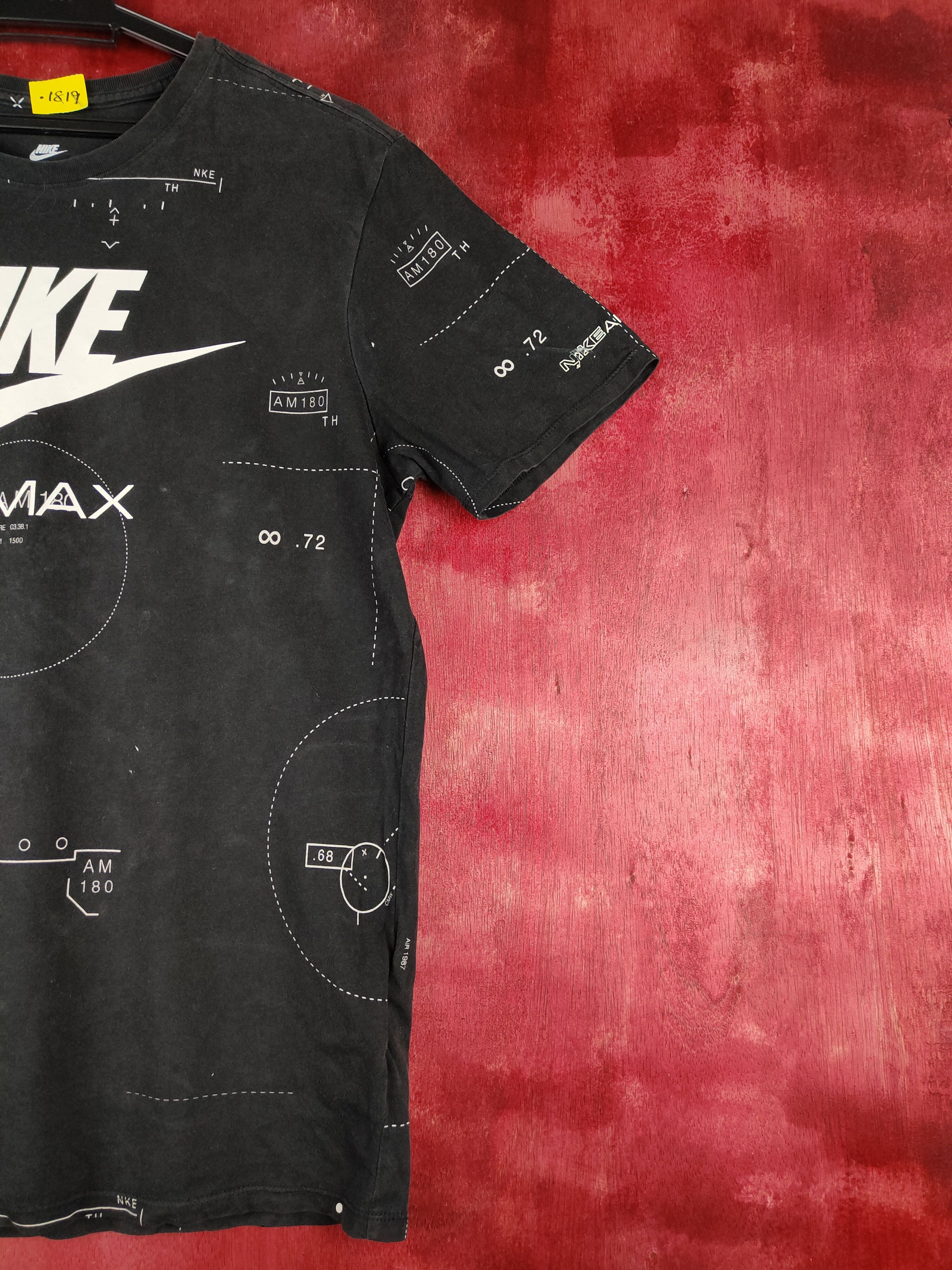 Nike Nike-Airmax Black Faded Short Sleeve T-shirt #S673 Size US M / EU 48-50 / 2 - 7 Thumbnail