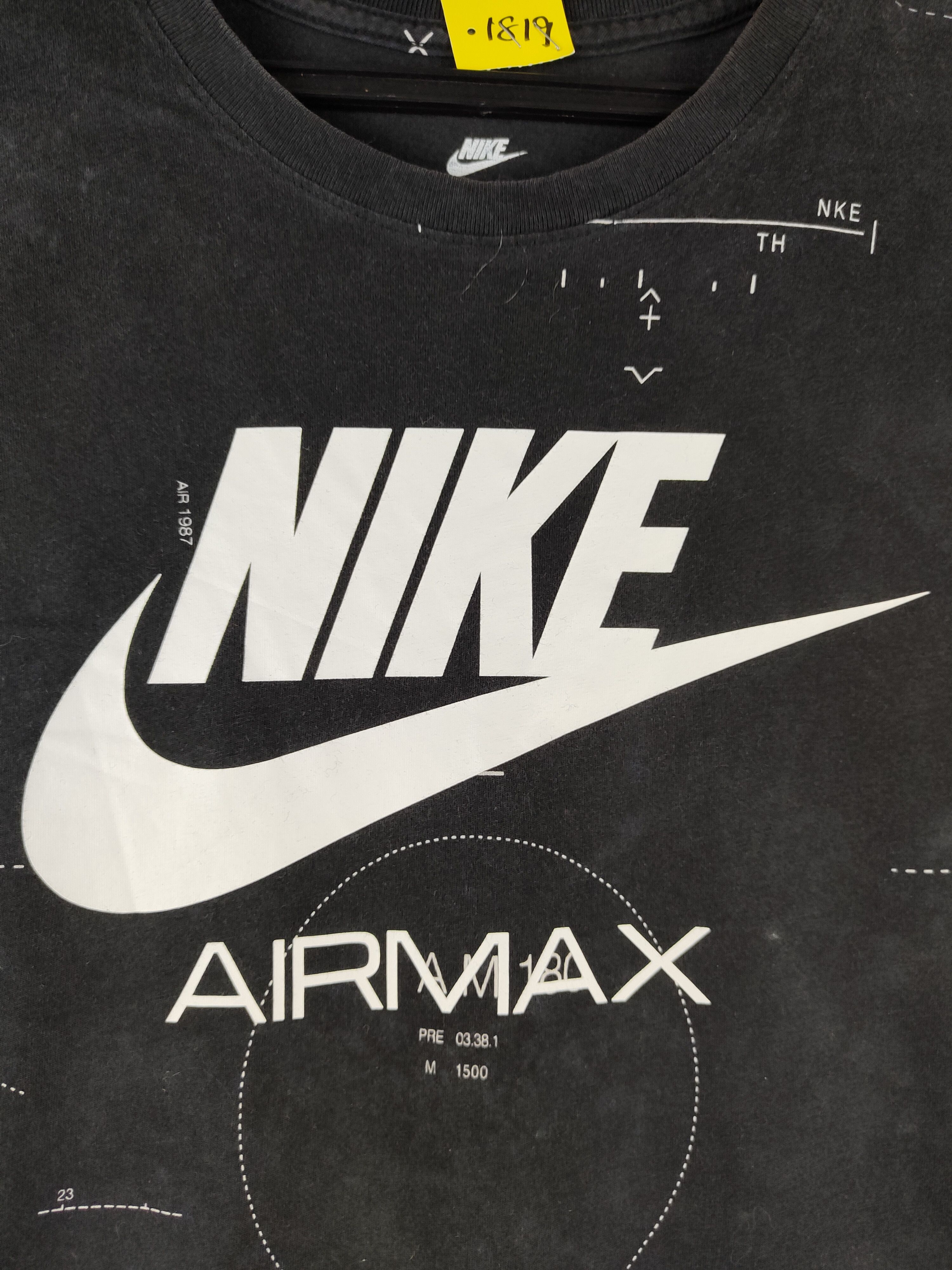 Nike Nike-Airmax Black Faded Short Sleeve T-shirt #S673 Size US M / EU 48-50 / 2 - 4 Thumbnail