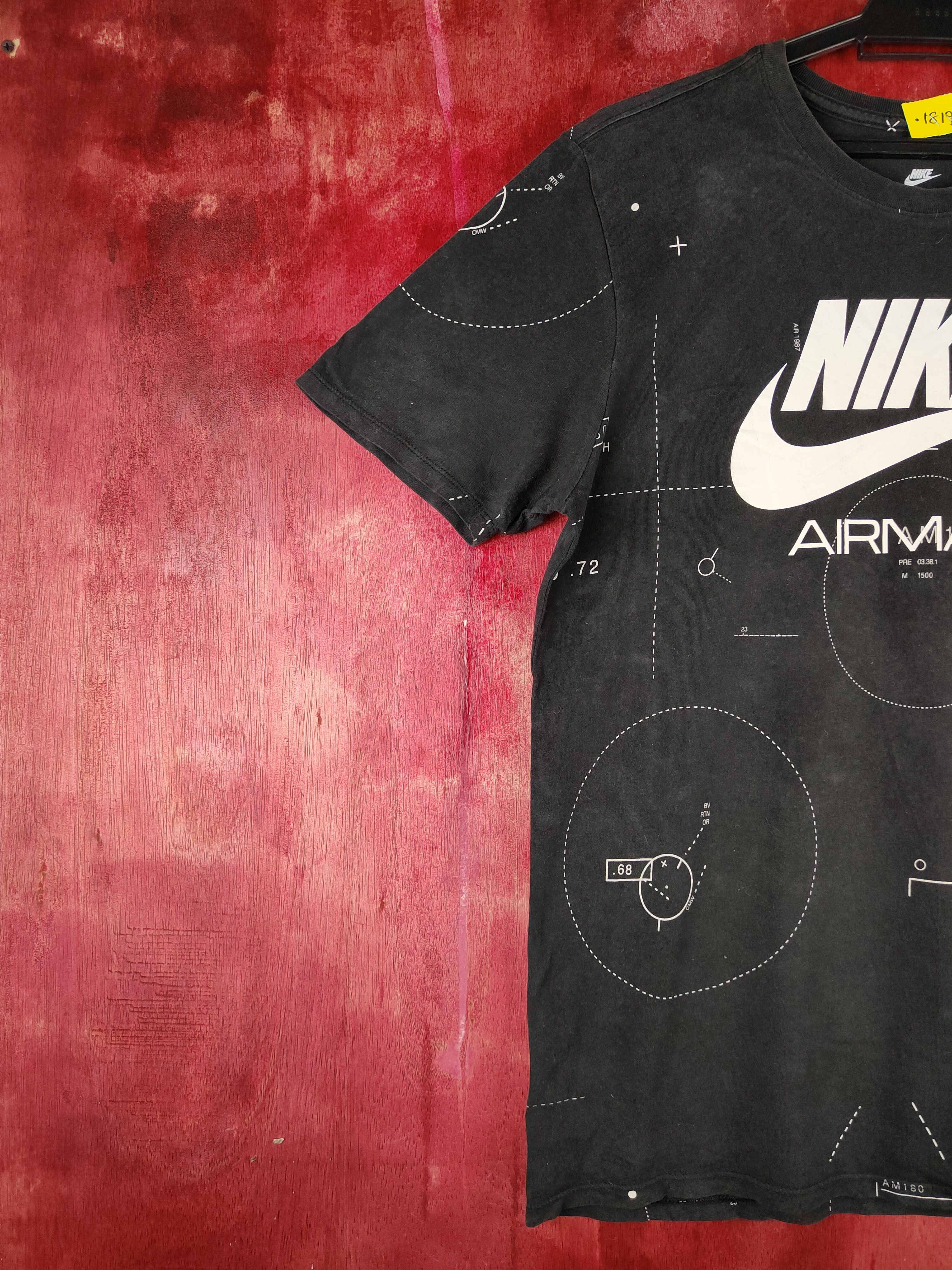 Nike Nike-Airmax Black Faded Short Sleeve T-shirt #S673 Size US M / EU 48-50 / 2 - 5 Thumbnail
