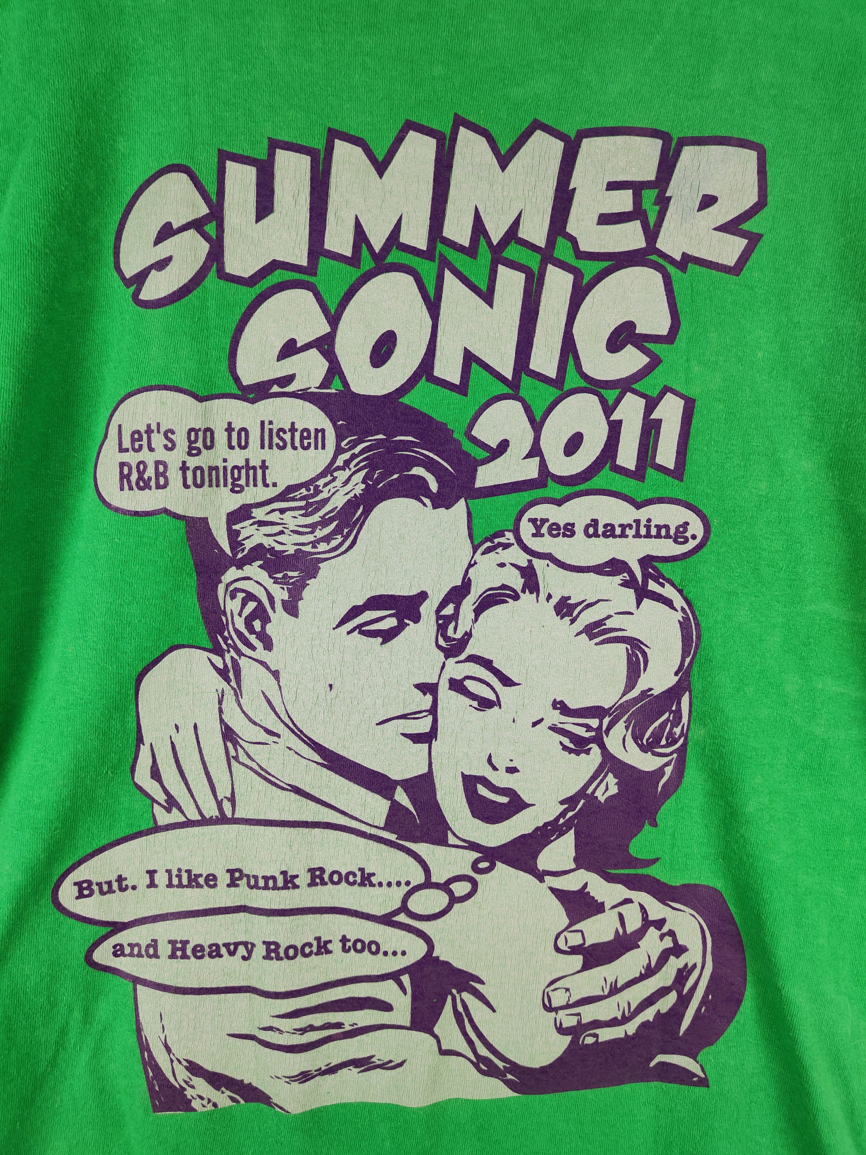 Band Tees Summer Sonic band tee Green Short Sleeve T-shirt #S683 Size US L / EU 52-54 / 3 - 9 Thumbnail