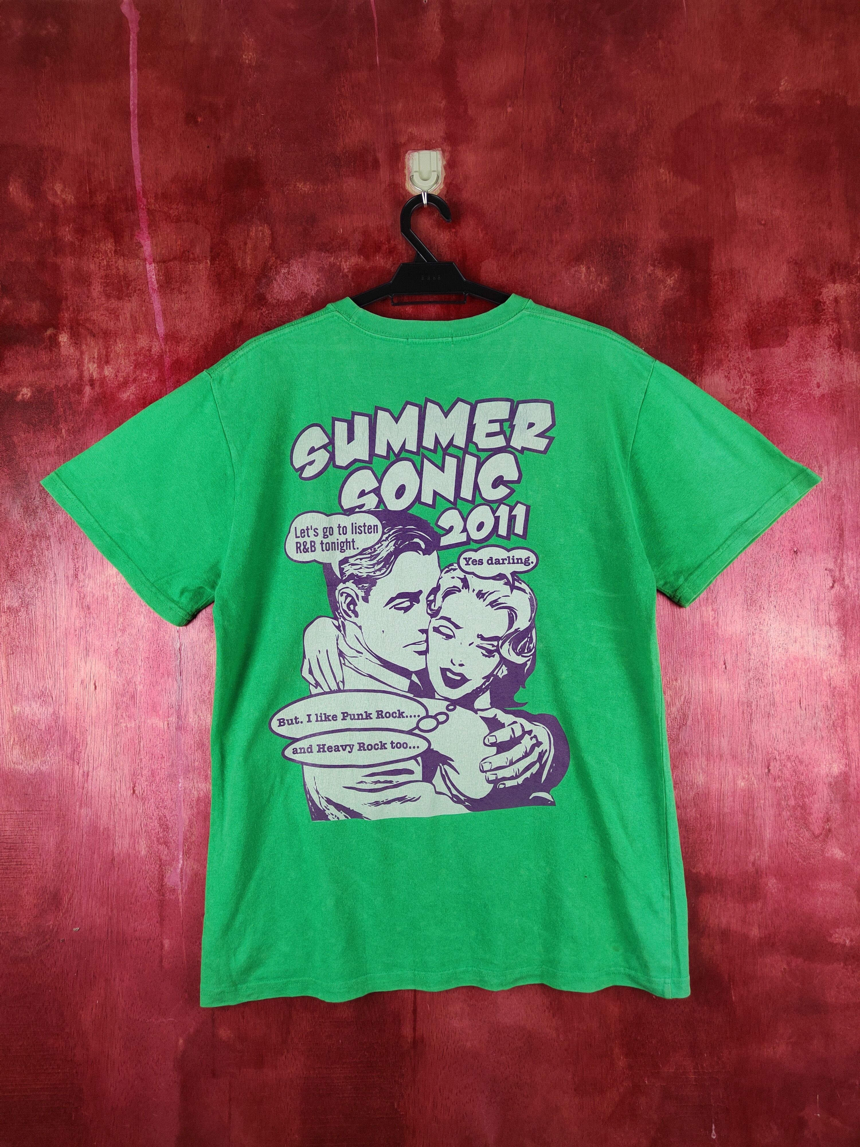 Band Tees Summer Sonic band tee Green Short Sleeve T-shirt #S683 Size US L / EU 52-54 / 3 - 8 Thumbnail