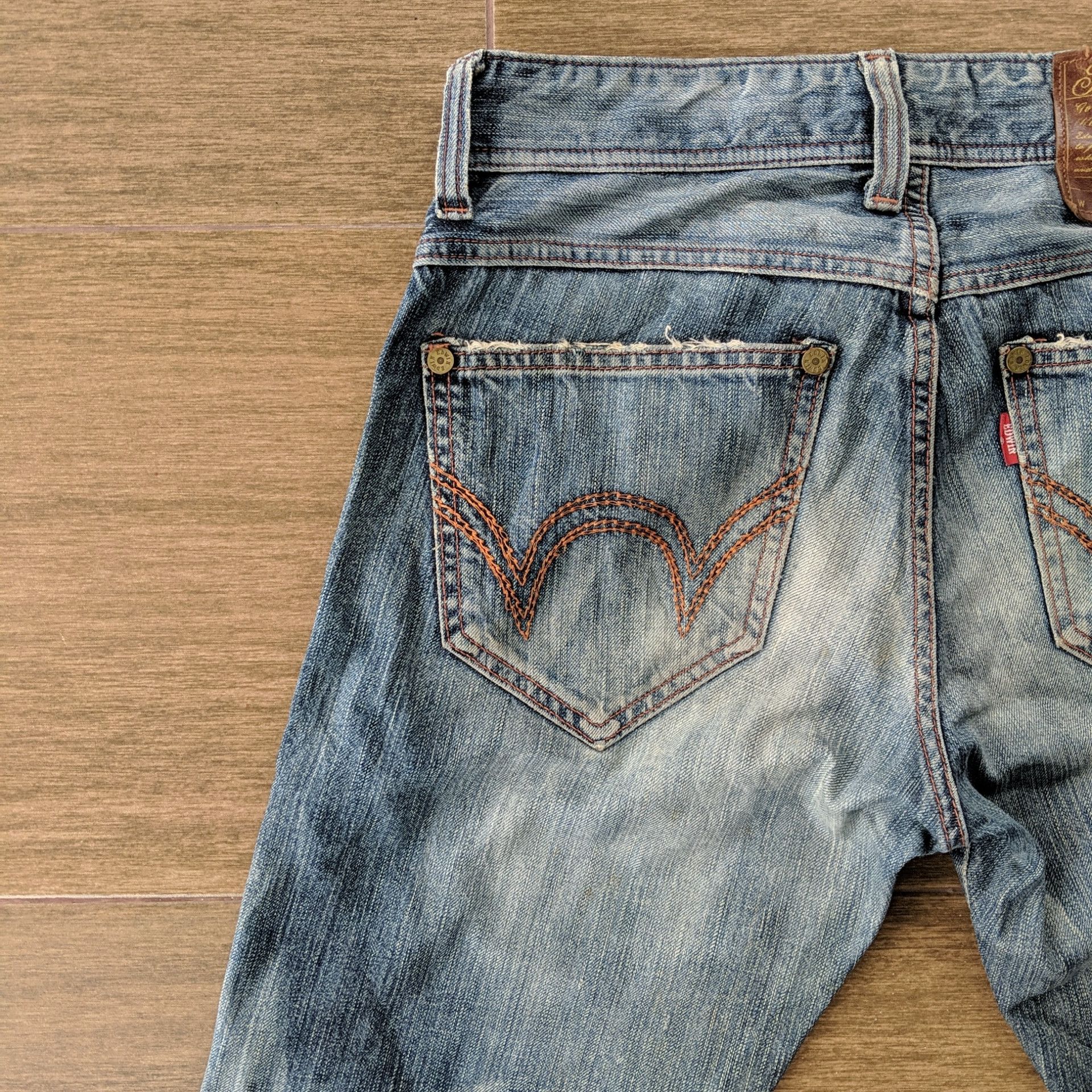 Japanese Brand W31🔥Edwin Distressed Flare Faded Sicks Denim Jeans Pants Size US 31 - 12 Thumbnail