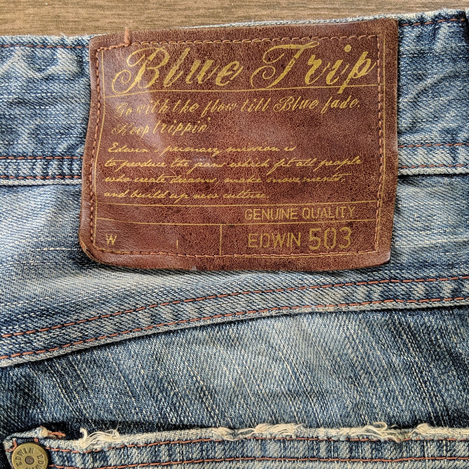 Japanese Brand W31🔥Edwin Distressed Flare Faded Sicks Denim Jeans Pants Size US 31 - 14 Thumbnail